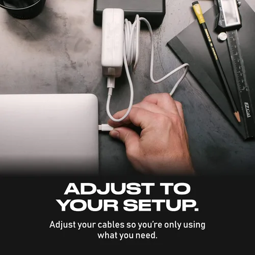 Vista 5 de Reel The Side Kick Organizador de Cables Plegable con Adaptador de Ángulo Recto USB-C Compatible con Cables de Carga de MacBook y PC y Gestión