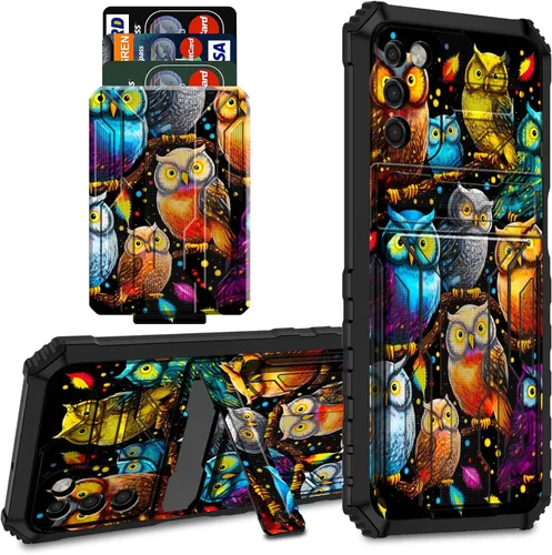 Vista 10 de Para Samsung Galaxy A03S Funda Para Teléfono Galaxy A03S Funda Billetera Con Titular De Tarjeta De Crédito Y Soporte De Doble Capa De PC Duro Funda
