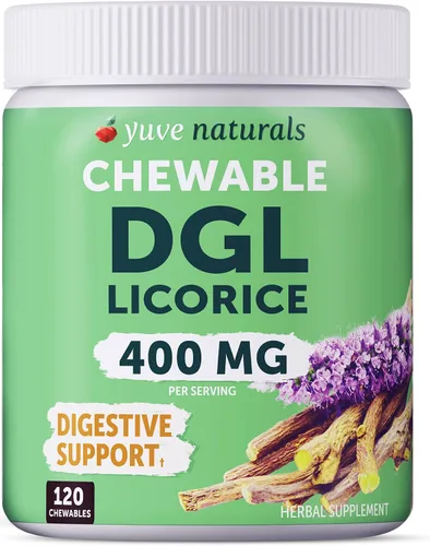 Vista 7 de Yuve Regaliz vegano DGL 760 mg – Suplemento de cápsulas de raíz de regaliz desglicirricinadas ultra puras – Apoya el estómago, el intestino