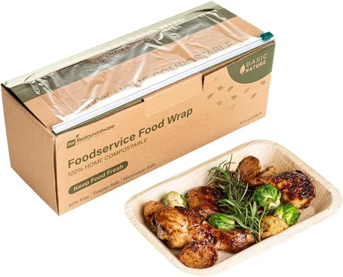Vista 11 de Restaurantware-Basic Nature - Envoltura de alimentos de 12 x 200 pies, 1 envoltura adhesiva para microondas - con cortador deslizante integrado
