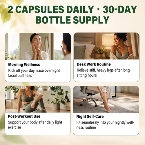 Vista 5 de Lymphatic Drainage Supplements Capsules Support Fluid Balance