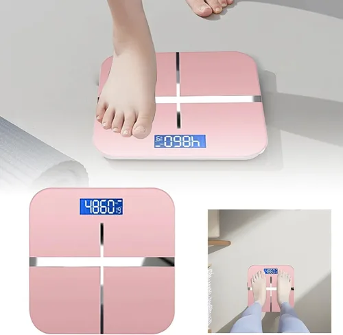 Vista 2 de Báscula para peso corporal, báscula de baño recargable de alta precisión para peso corporal, báscula inteligente para Bmi, grasa corporal