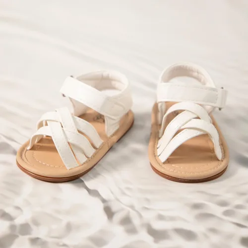 Vista 130 de Meckior Sandalias de verano con punta abierta y suave de piel sintética para bebés y niñas pequeñas