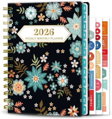 Vista 14 de Ymumuda Agenda 2026, agenda diaria semanal y mensual, enero de 2026 a diciembre de 2026, 8.4 x 6.3 pulgadas, calendario 2026 con pestañas, cuaderno