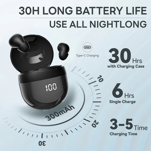 Vista 4 de Mini auriculares invisibles inalámbricos Bluetooth, pequeños auriculares para pequeños canales de oídos, pequeños auriculares discretos para dormir