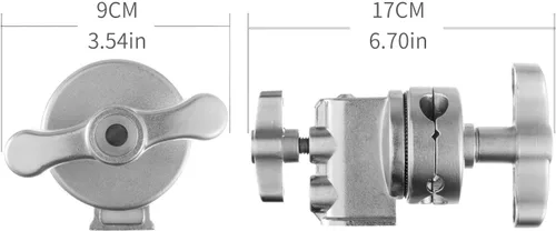 Vista 6 de Selens Cabezal de agarre resistente de 2.5 pulgadas, adaptador de soporte de abrazadera de cabeza giratoria multifuncional con soporte de 4, 8, 11