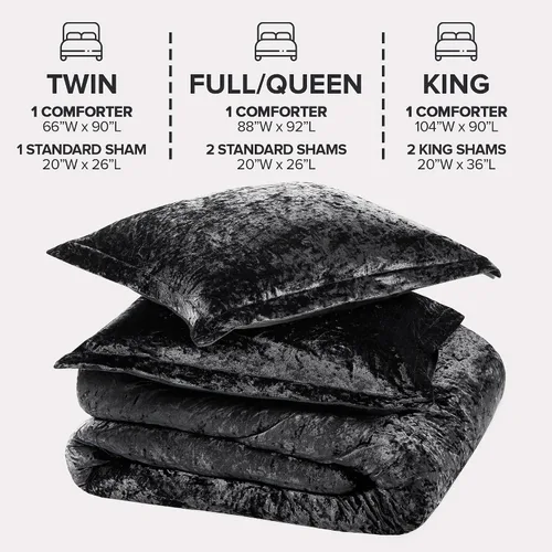Vista 5 de Comfort Spaces - Juego de edredón reversible de terciopelo negro, 2 piezas Back to School twin XL Dorm Bedding Sets, Brushed Microfiber Reverse