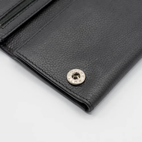 Vista 8 de Cartera larga de cuero genuino para hombre, triple cubierta de chequera, bloqueo RFID, múltiples ranuras para tarjetas, bolsillo con cremallera