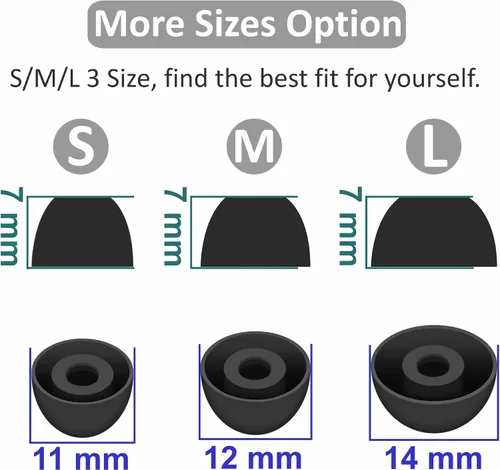 Vista 3 de 6 pares de almohadillas compatibles con Pixel Buds Serie A, auriculares de silicona de repuesto, accesorios de ala compatibles con Google Pixel Buds