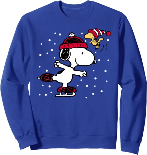 Vista 4 de Peanuts Snoopy and Woodstock Skate Holiday Sudadera Sudadera Negro