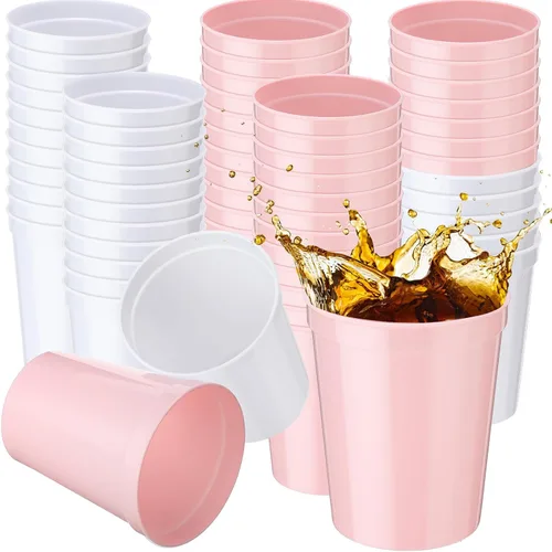 Vista 10 de Yungyan Paquete de 12 vasos de plástico reutilizables de 16 onzas, 4