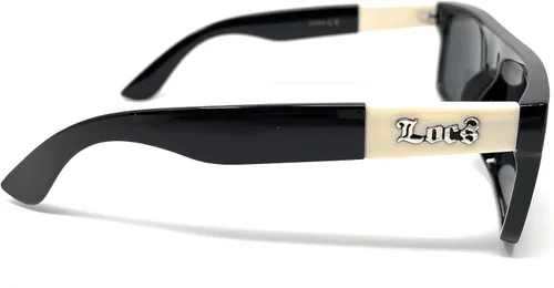 Vista 4 de Locs 91075 - Gafas de sol negras Auténtico Gangster Squared Plana Top Ivory Arms Shades