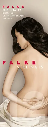 Vista 4 de FALKE Shelina - Calcetines altos hasta la rodilla para mujer, 12 denier, brillo ligero, casual o de vestir, ultra transparentes, fino, nailon, 1 par