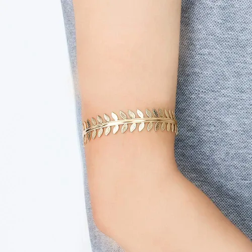 Vista 3 de Brazalete de oro para mujer, chapado en oro de 14 quilates, pulsera gruesa de moda para mujer, pulsera de oro rosa para adolescentes, pulsera