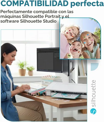 Vista 4 de Alfombrilla de corte Silhouette para máquinas de retratos, 8 x 12 pulgadas, 1 paquete Standard Tacky Adhesive Surface with 1-Inch Grid Holds 8.5 x
