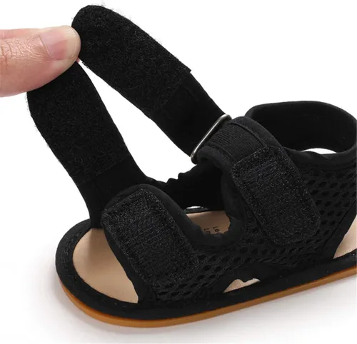 Vista 4 de COSANKIM Sandalias de verano para bebés, niños y niñas, antideslizantes, suela suave, zapatos de cuna para primeros pasos (0-18 meses)