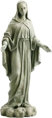 Vista 4 de Avalon Gallery Escultura al aire libre - Colección Marian Garden Estatua católica para el hogar o la iglesia, 24.5 pulgadas de alto, María Reina