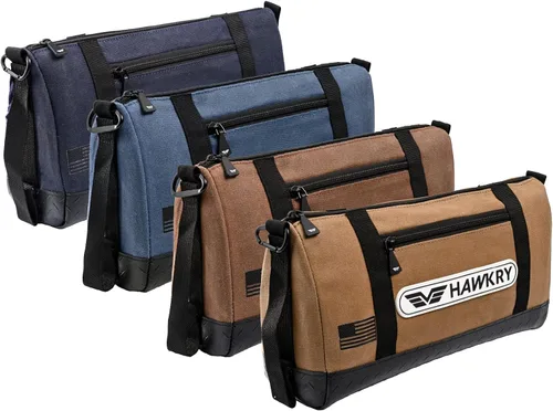 Vista 11 de HAWKRY Bolsa de herramientas de lona resistente - Bolsa de lona impermeable con cremallera, bolsa de herramientas de jardín, bolsas de construcción