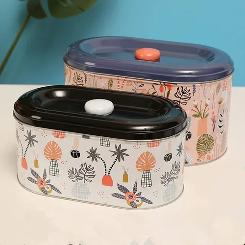 Vista 9 de Lata para Galletas y Snacks Envase de Almacenamiento de Galletas y Galletitas Recipiente para Galletas de Hogar y Cocina Regalos de Comida Envases