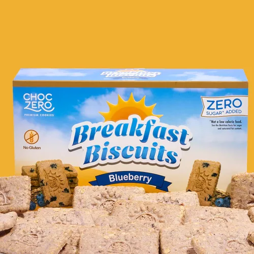 Vista 6 de ChocZero Galletas de desayuno de arándanos, sin azúcar añadido, keto y sin gluten, galletas de aperitivos con alto contenido de fibra, 30 por caja