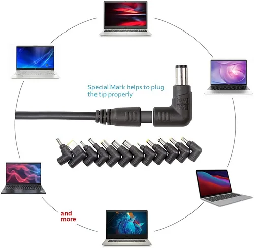 Vista 5 de Cargador universal delgado de 70 W, adaptador de CA de repuesto con múltiples conectores para HP BM Lenovo Thinkpad Dell Acer Delta Gateway Liteon