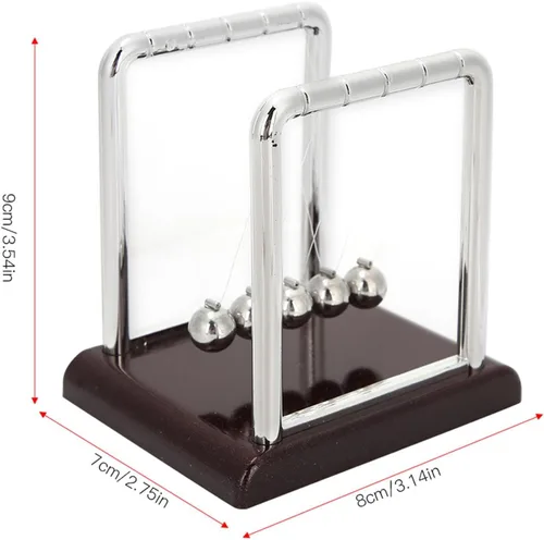 Vista 3 de Newtons Cradle Balance - Bolas de péndulo, bolas oscilantes de energía cinética, herramienta educativa de aprendizaje para oficina, hogar