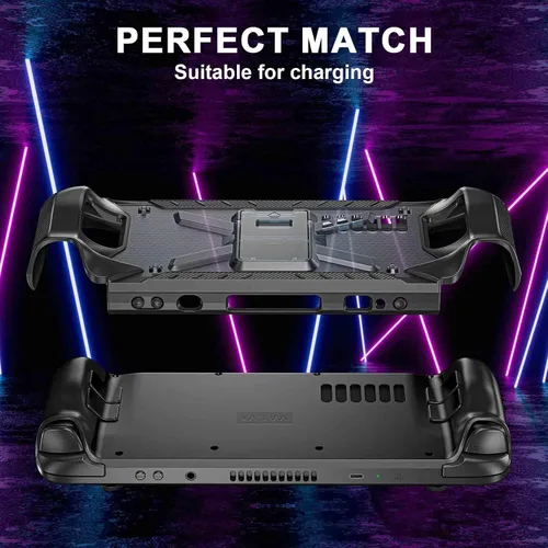Vista 5 de Dteck Funda con función atril para Steam Deck, a prueba de golpes, antideslizante, antiarañazos, protección de cuerpo completo, protector