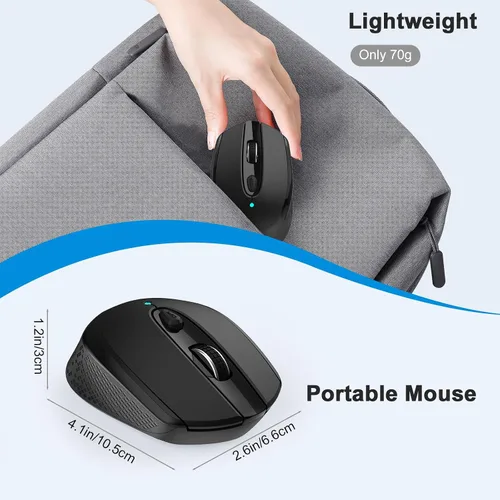 Vista 6 de RaceGT - Ratón inalámbrico USB C, tipo C silencioso para MacBook Air/Pro, ratones de computadora de 2.4 G inalámbricos con 6 botones y 3 niveles