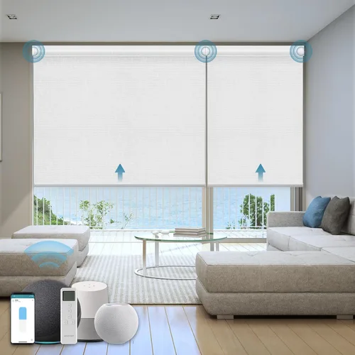 Vista 10 de Persiana Motorizada, Compatible con Homekit Thread-Enabled, Persianas Inteligentes 100% Opacas con Control Remoto, Persiana Enrollable Eléctrica