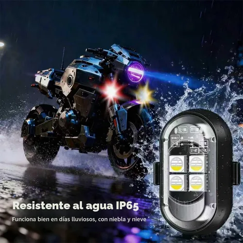 Vista 5 de Luces Estroboscópicas de Advertencia LED Inalámbricas Mejoradas de 4 Lámparas de Alta Luminosidad de 4 Grupos 8 Colores, Luces Impermeables