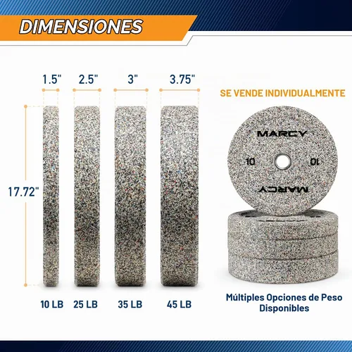 Vista 2 de Placa de Parachoques Olímpica de Alto Rebote para Entrenamiento de Fuerza y Ejercicio de Levantamiento de Pesas