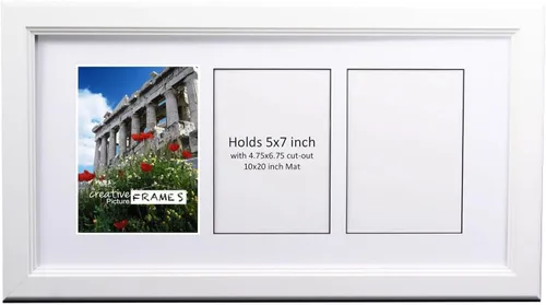 Vista 9 de Creative Picture Frames Marco de Fotos Negro con 2 Aberturas de Vidrio que Contiene Fotografías de 5 por 7 Pulgadas con Paspartú Negro de 10X12