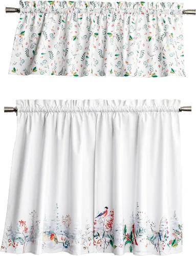 Vista 49 de Maison d' Hermine Juego de cortinas de cocina para ventanas, juego de cortinas de cocina 100% algodón, cenefas para el hogar [2 niveles