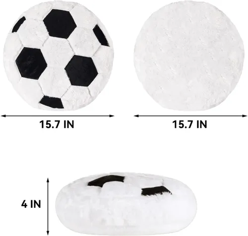 Vista 4 de Almohada de balón de fútbol almohada de flor verde salvia para el hogar sofá cama decorativa