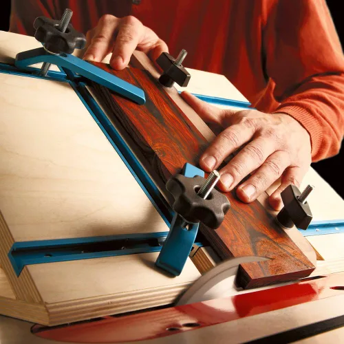 Vista 3 de Rockler Kit universal de riel en T de aluminio (17 piezas), aluminio de pista en T de 4 pies de longitud con diseño único de ranura apilada, kit