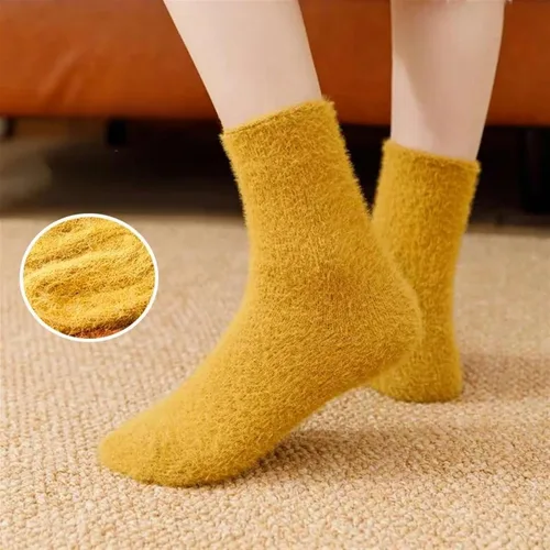Vista 7 de TRENIS Ventilation Solid Socks Comfortable Socks Winter Warm Fluffy Bed Socks