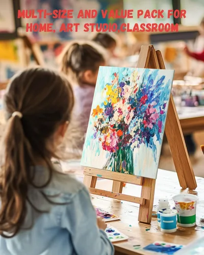 Vista 6 de Simetufy Paquete de 12 Tableros de Lienzo Pequeños para Pintura de 4 x 6 pulgadas - Paneles de Mini Lienzo de 100% Algodón sin Ácidos Imprimados