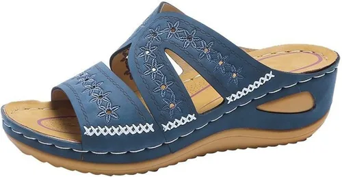 Vista 8 de Sandalias ortopédicas para mujer con soporte de arco para el verano, sandalias elegantes de verano con pies planos, cómodas pantuflas ortopédicas