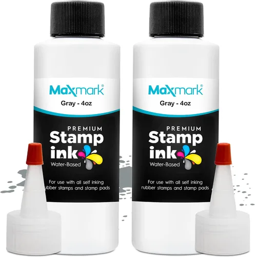 Vista 50 de MaxMark Premium - Tinta de recarga con punta de control en botella para sellos autoentintados, color negro - 1 onza