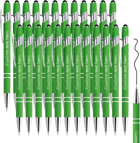 Vista 26 de Amlion Bolígrafos personalizados a granel, bolígrafos personalizados con lápiz capacitivo con nombre, mensaje y logotipo grabado, regalo
