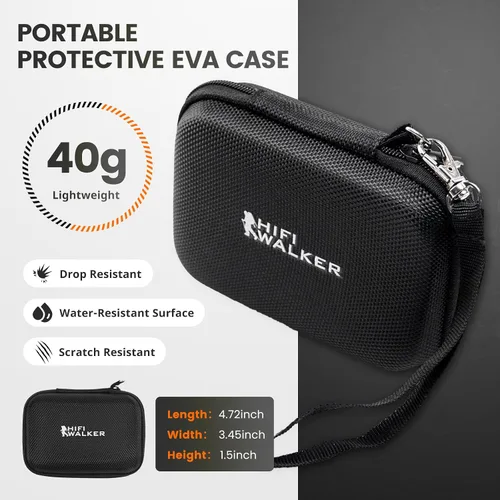 Vista 5 de HIFI WALKER Paquete de reproductor MP3 de alta resolución H2 de 64 GB y funda protectora