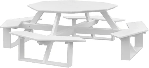 Vista 12 de Amish-Made - Mesa de picnic octágono de poliéster azul Aruba de 54 pulgadas Azul (Aruba Blue)