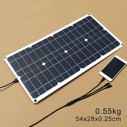 Vista 7 de Generador solar de 24 W, panel solar portátil de 5 V/1.7 A, cargador de energía monocristalino USB de módulo fotovoltaico monocristalino, panel Con