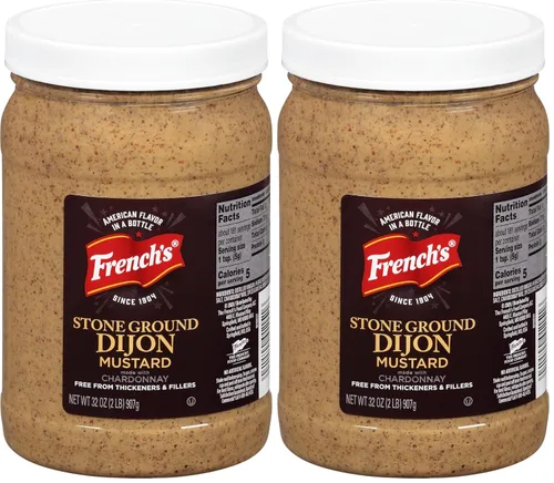 Vista 7 de French's Stone Ground Dijon Mustard, 32 onzas, un recipiente de 32 onzas de mostaza Dijon hecha con chardonnay real, perfecto para sándwiches