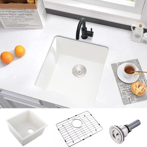 Vista 13 de Fregadero de barra negro Undermount-VASOYO - Fregadero de cocina pequeño de 10 x 18 pulgadas, fregaderos de cocina para exteriores, para caravana