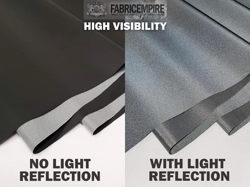 Vista 2 de Tela reflectante ligera de alta visibilidad para deportes y seguridad, 55 pulgadas de ancho/vendido por The Yard (no elástico, negro)