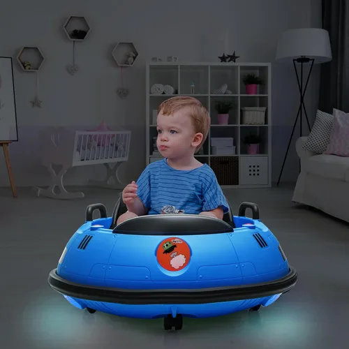 Vista 7 de Coche de parachoques eléctrico de 12 V con control remoto, cinturón de seguridad, música, luces intermitentes, giro de 360 grados, auto parachoques
