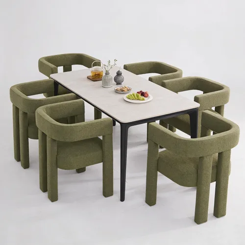 Vista 11 de Juego de 4 Sillas de Comedor Modernas, Sillas Barrel para Sala de Estar, Sillón de Tela, Silla Barrel Tapizada para Sala de Estar Cocina Recepción