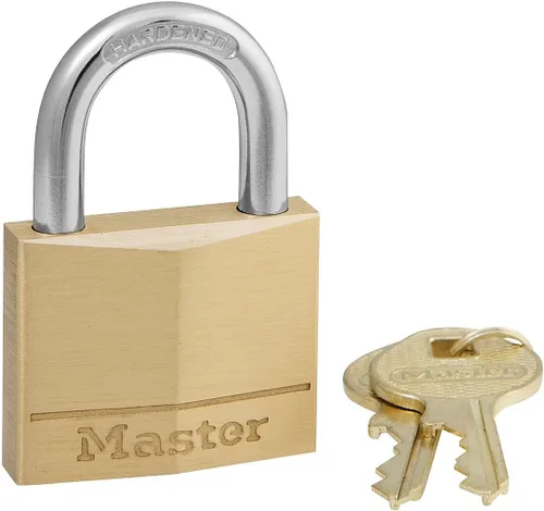 Vista 9 de Master Lock 140T Candado de latón sólido con llave, paquete de 2