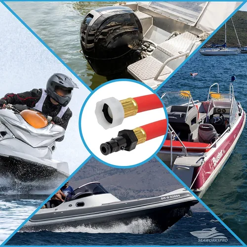 Vista 3 de Kit adaptador de manguera de descarga para Yamaha Waverunner Jet Ski PWC, rojo